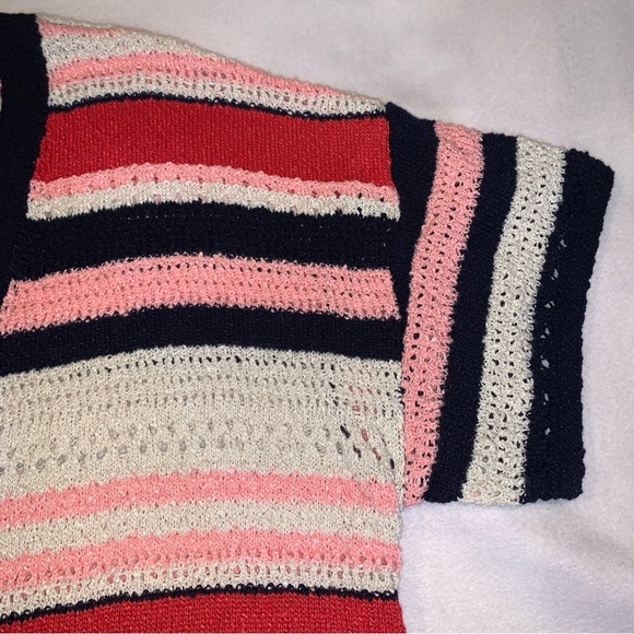 Lane Bryant  Striped Short Sleeve Cropped Knit Open Front Cardigan 22/24 - Picture 6 of 6